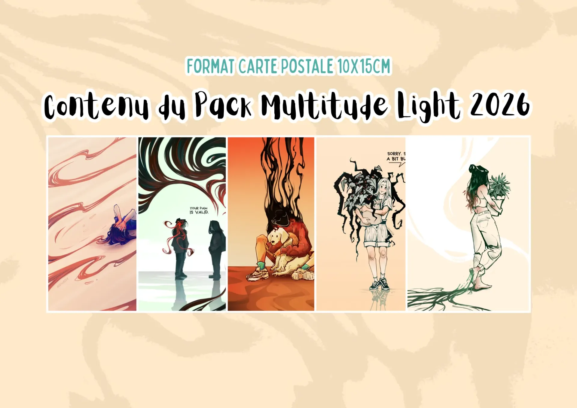Pack de 5 cartes A6 - Multitude